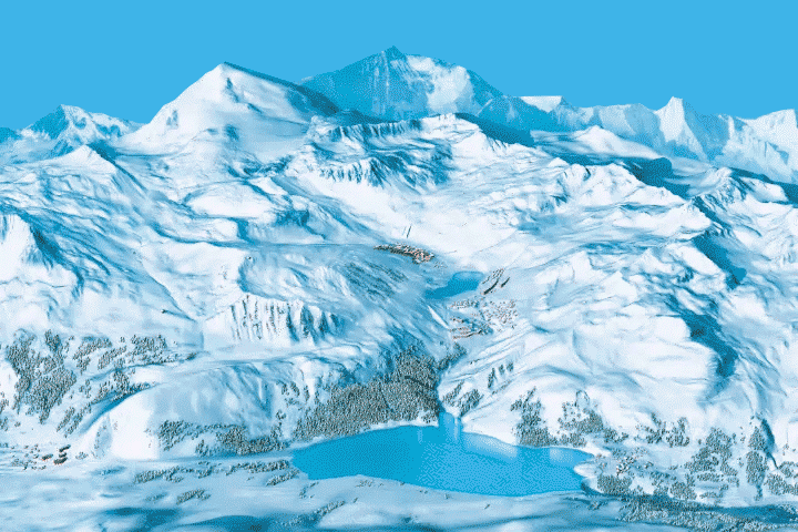 Zoom sur le fond de plan ultra haute def de Tignes